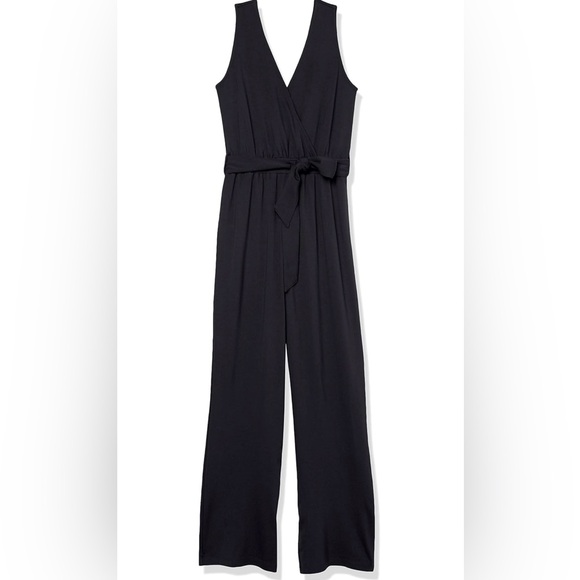 The Drop Women’s Black Sleeveless Jumpsuit Caralynmirand with Belt Loops NWT - Picture 1 of 16